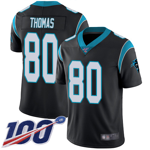 Carolina Panthers Limited Black Youth Ian Thomas Home Jersey NFL Football 80 100th Season Vapor Untouchable